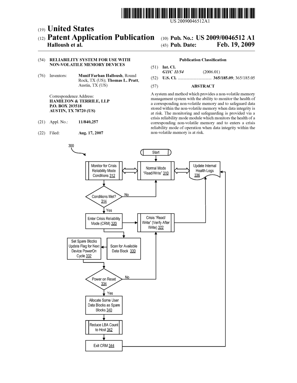 Reliability System for Use with Non-Volatile Memory Devices - diagram, schematic, and image 01