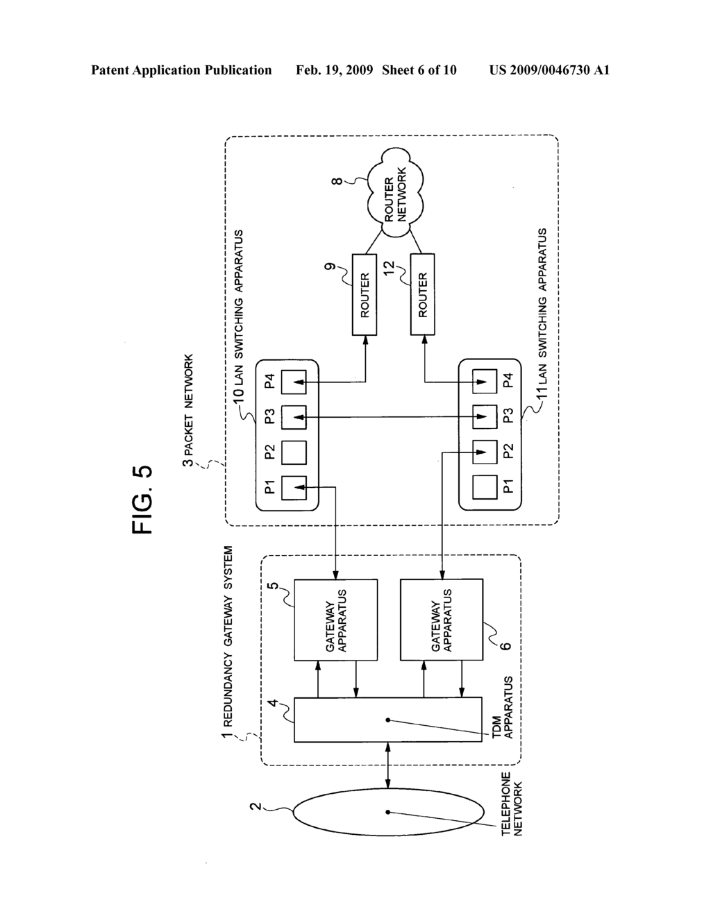 Network switching apparatus for redundancy gateway system - diagram, schematic, and image 07