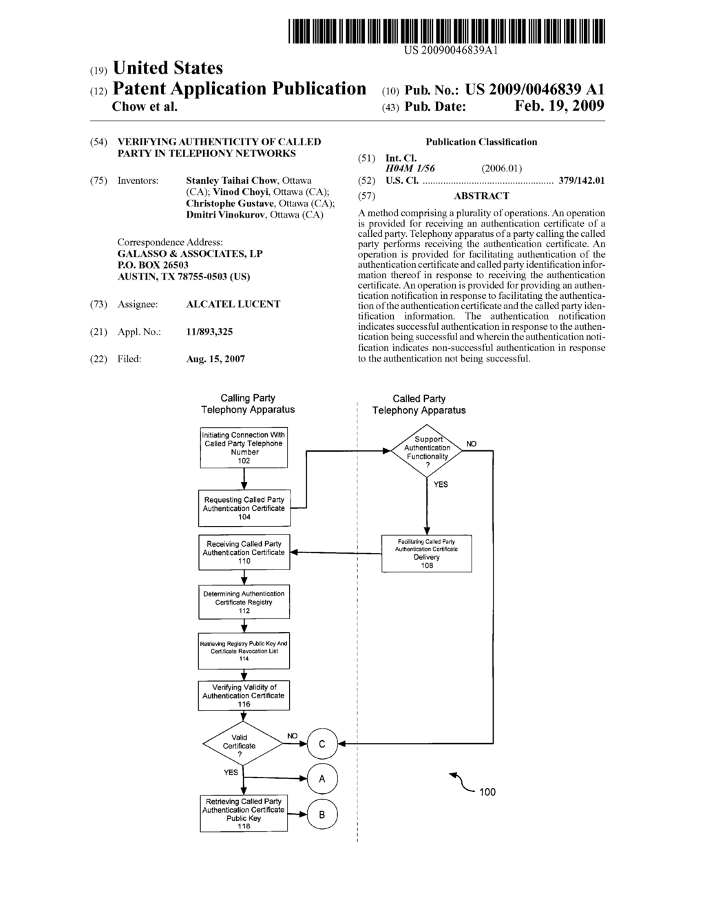 Verifying authenticity of called party in telephony networks - diagram, schematic, and image 01