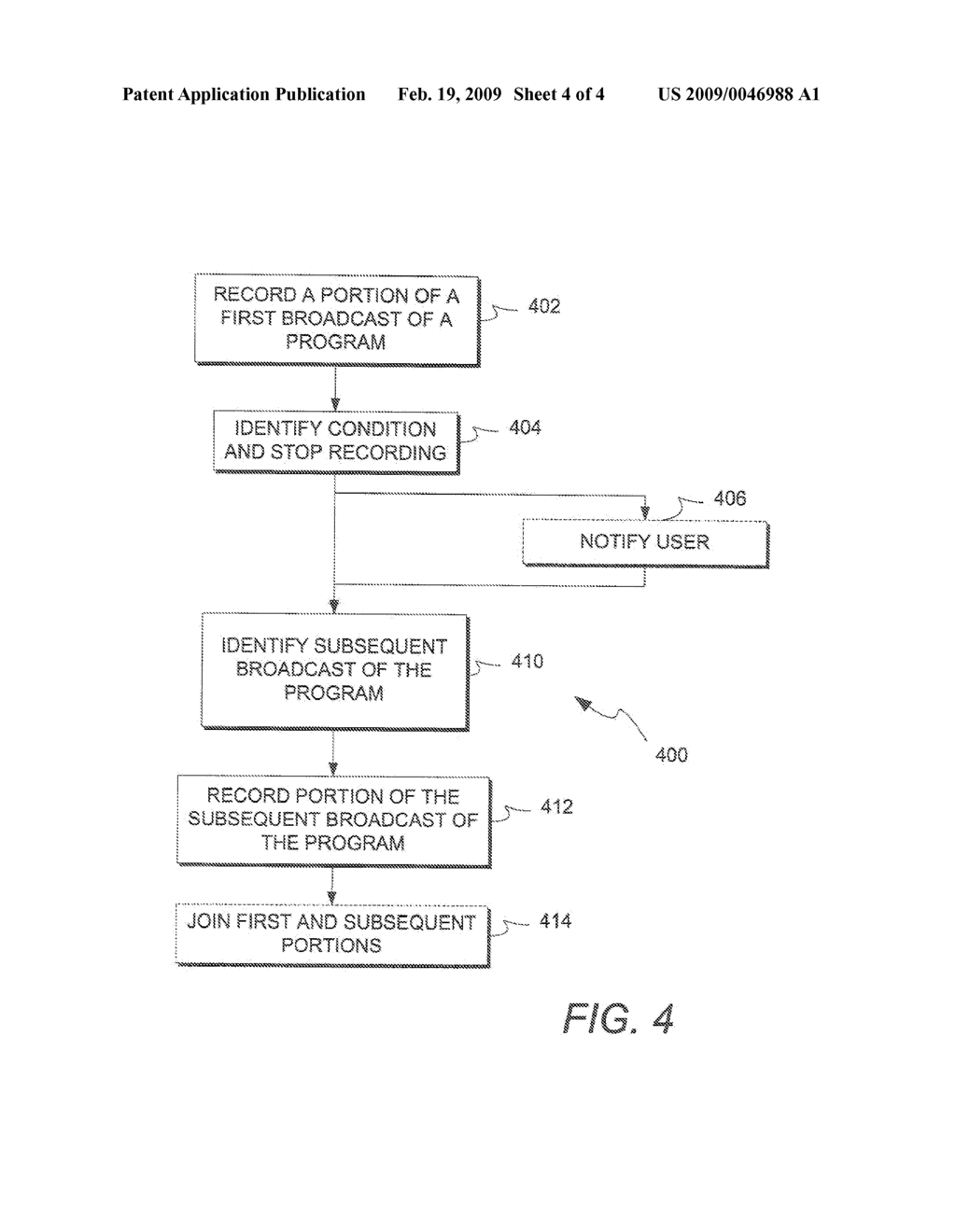 SYSTEM AND METHOD FOR RECORDING INTERRUPTED BROADCAST OF A MULTIMEDIA PROGRAM - diagram, schematic, and image 05