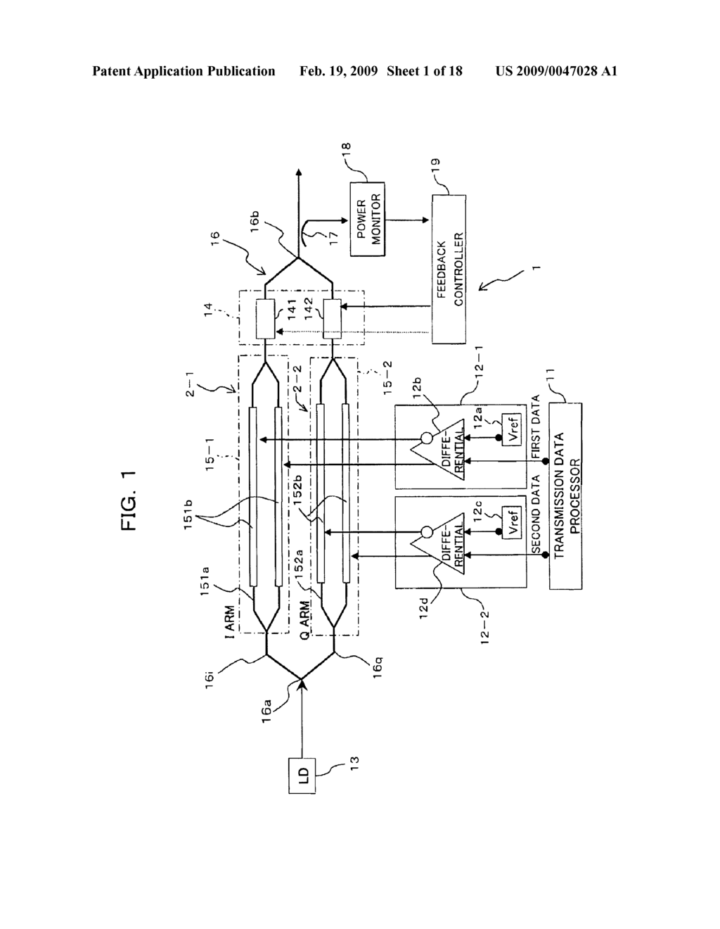 QUADRATURE PHASE-SHIFT KEYING MODULATOR AND PHASE SHIFT AMOUNT CONTROLLING METHOD FOR THE SAME - diagram, schematic, and image 02