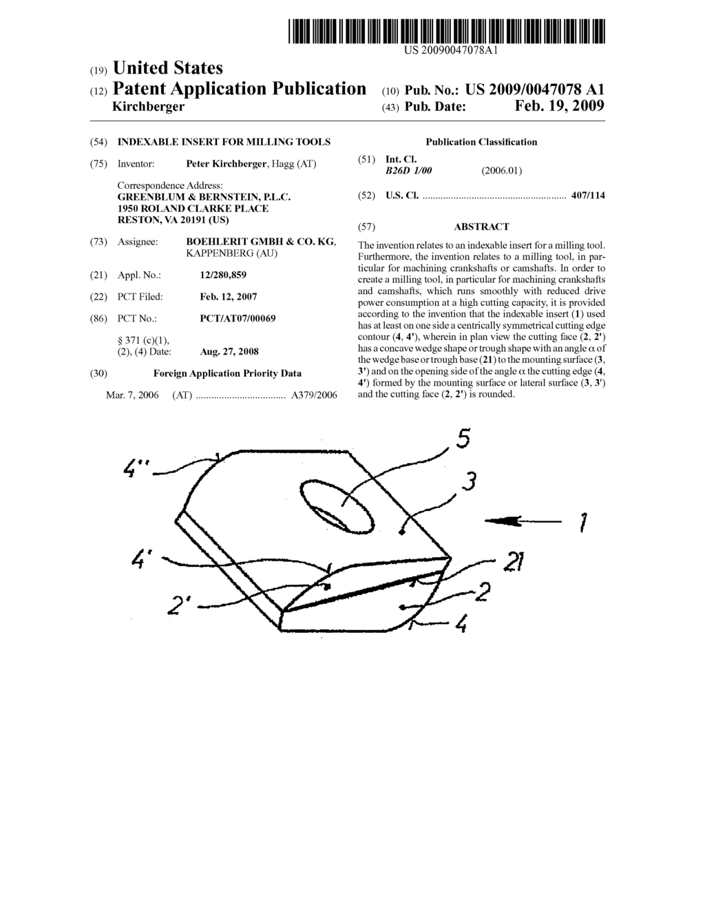 INDEXABLE INSERT FOR MILLING TOOLS - diagram, schematic, and image 01