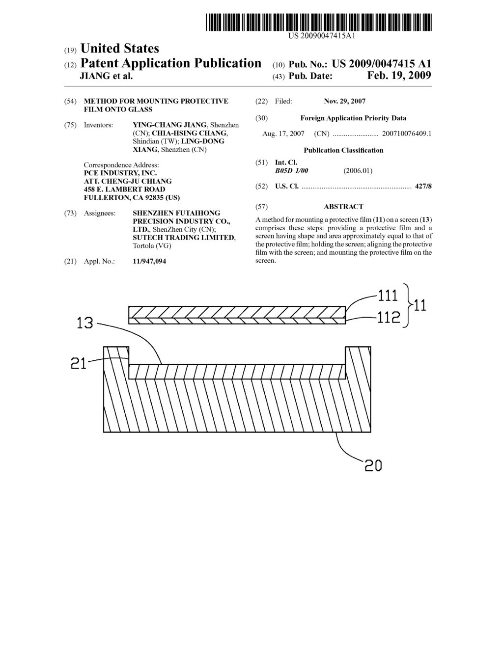 METHOD FOR MOUNTING PROTECTIVE FILM ONTO GLASS - diagram, schematic, and image 01