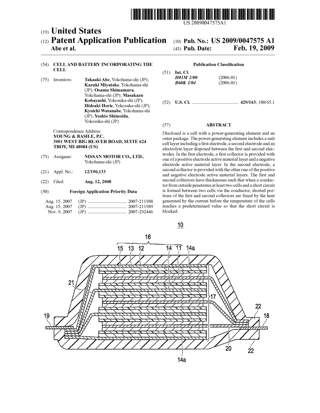 CELL AND BATTERY INCORPORATING THE CELL - diagram, schematic, and image 01