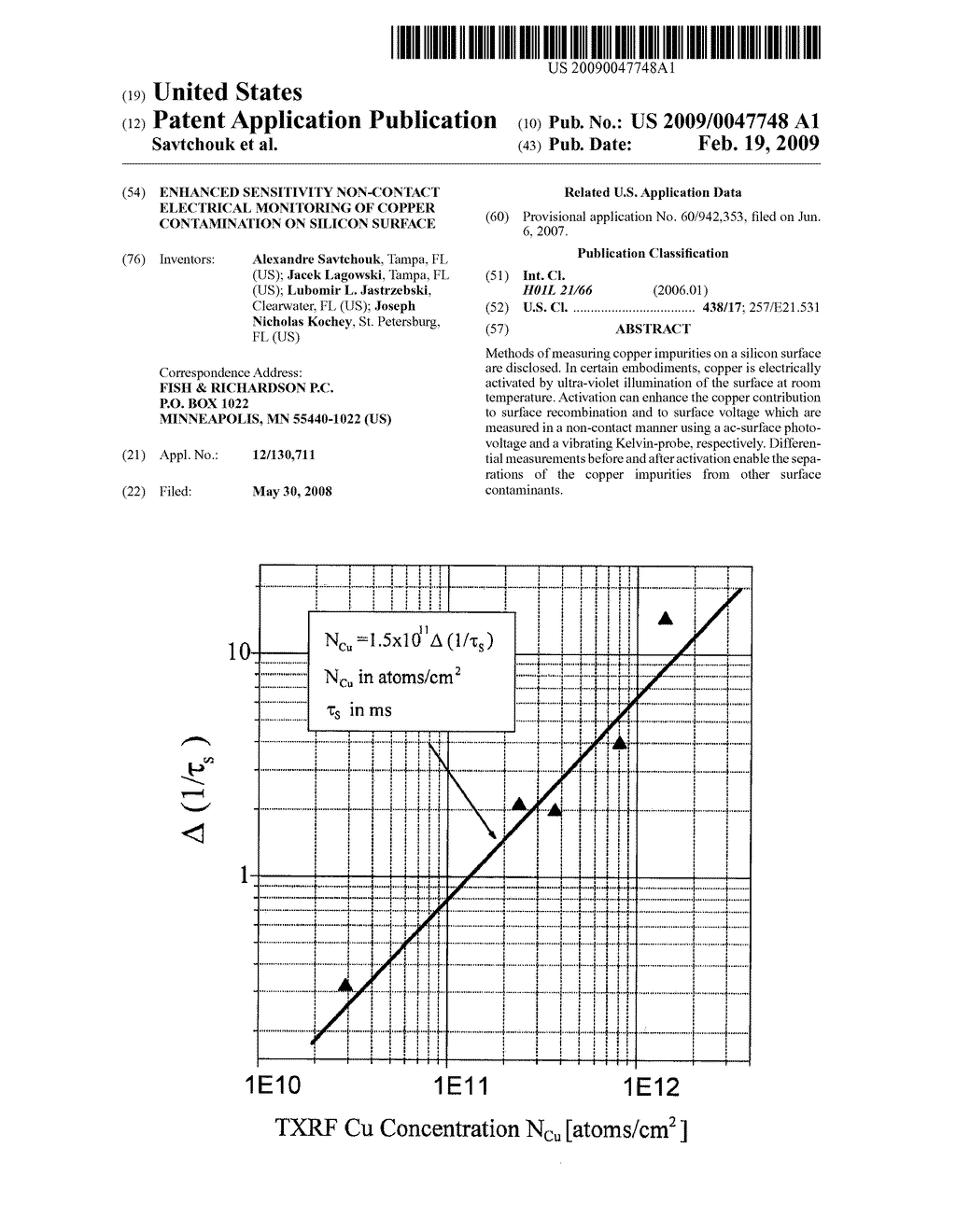 ENHANCED SENSITIVITY NON-CONTACT ELECTRICAL MONITORING OF COPPER CONTAMINATION ON SILICON SURFACE - diagram, schematic, and image 01