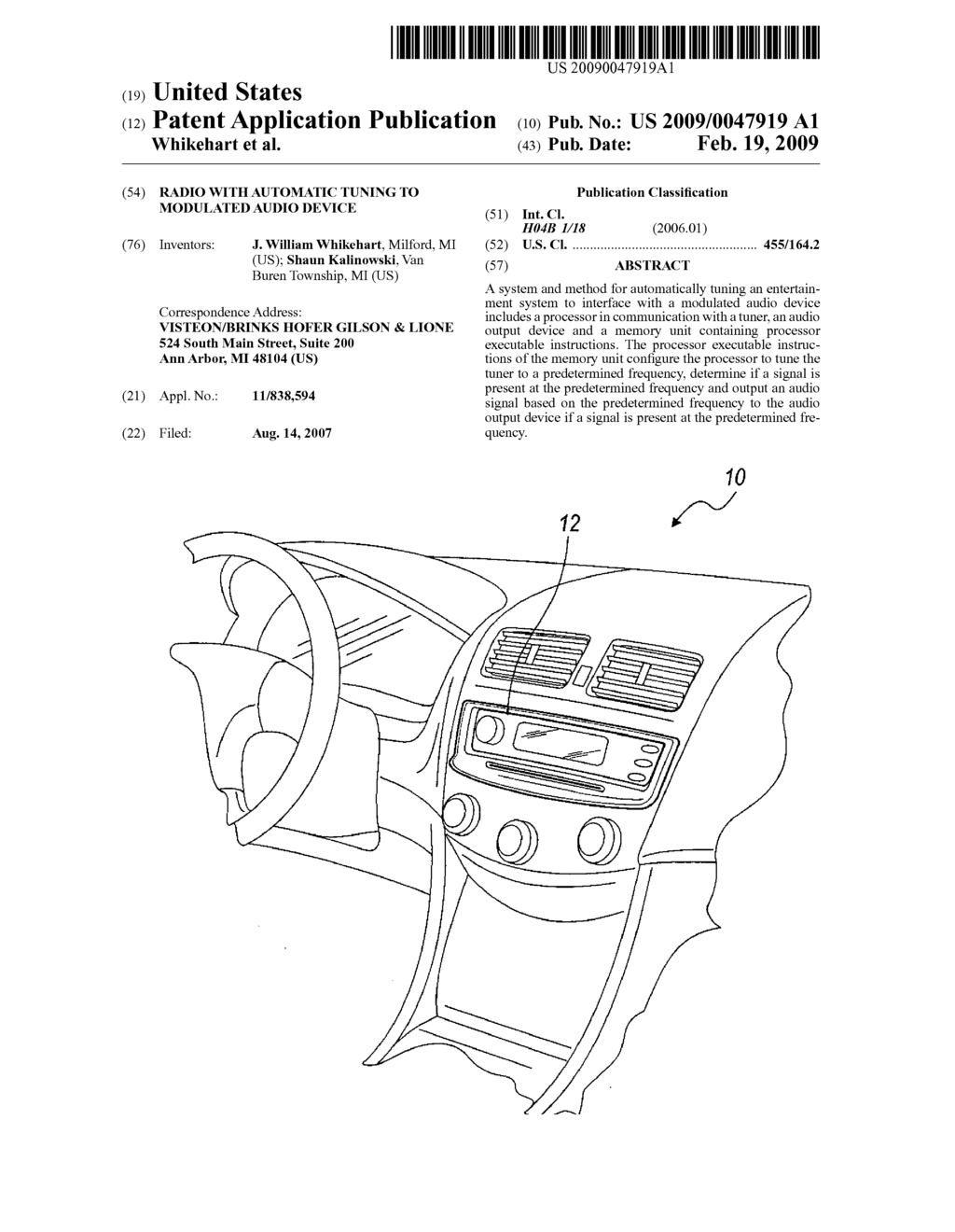 RADIO WITH AUTOMATIC TUNING TO MODULATED AUDIO DEVICE - diagram, schematic, and image 01