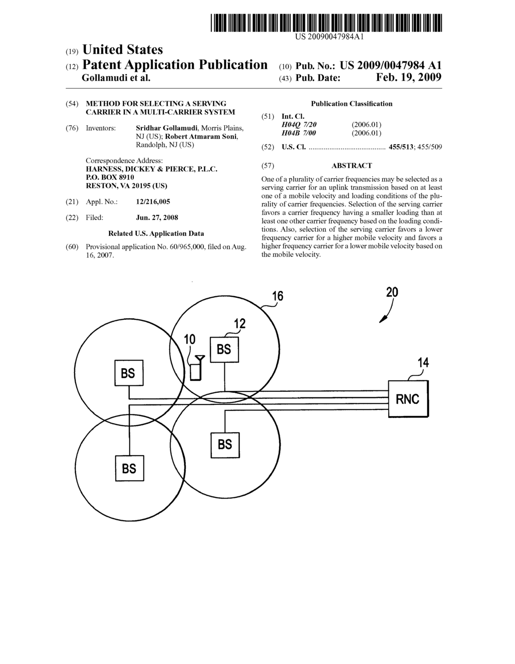 Method for selecting a serving carrier in a multi-carrier system - diagram, schematic, and image 01