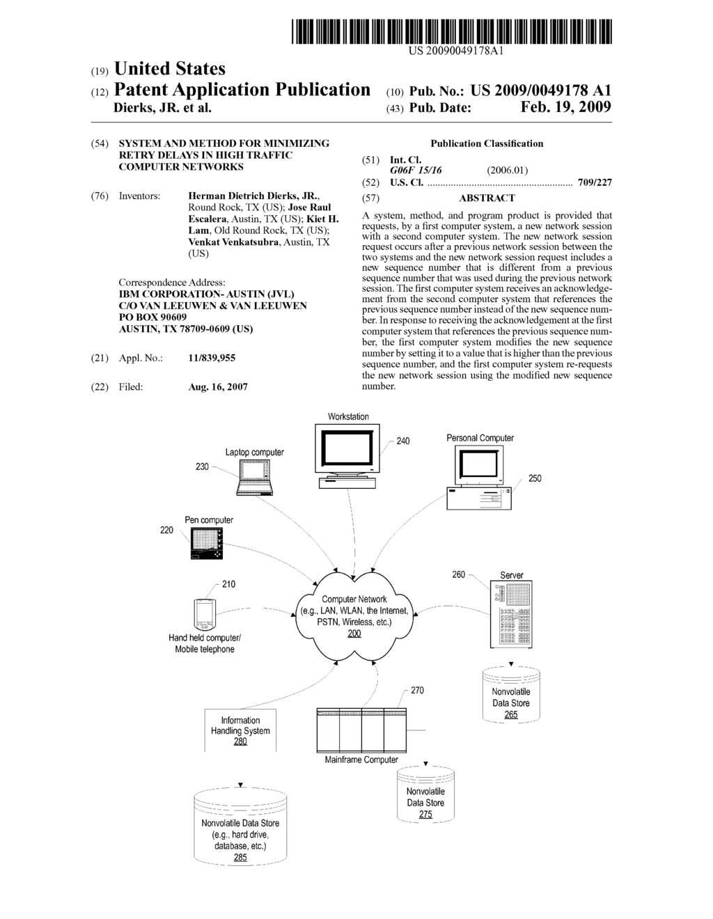 SYSTEM AND METHOD FOR MINIMIZING RETRY DELAYS IN HIGH TRAFFIC COMPUTER NETWORKS - diagram, schematic, and image 01