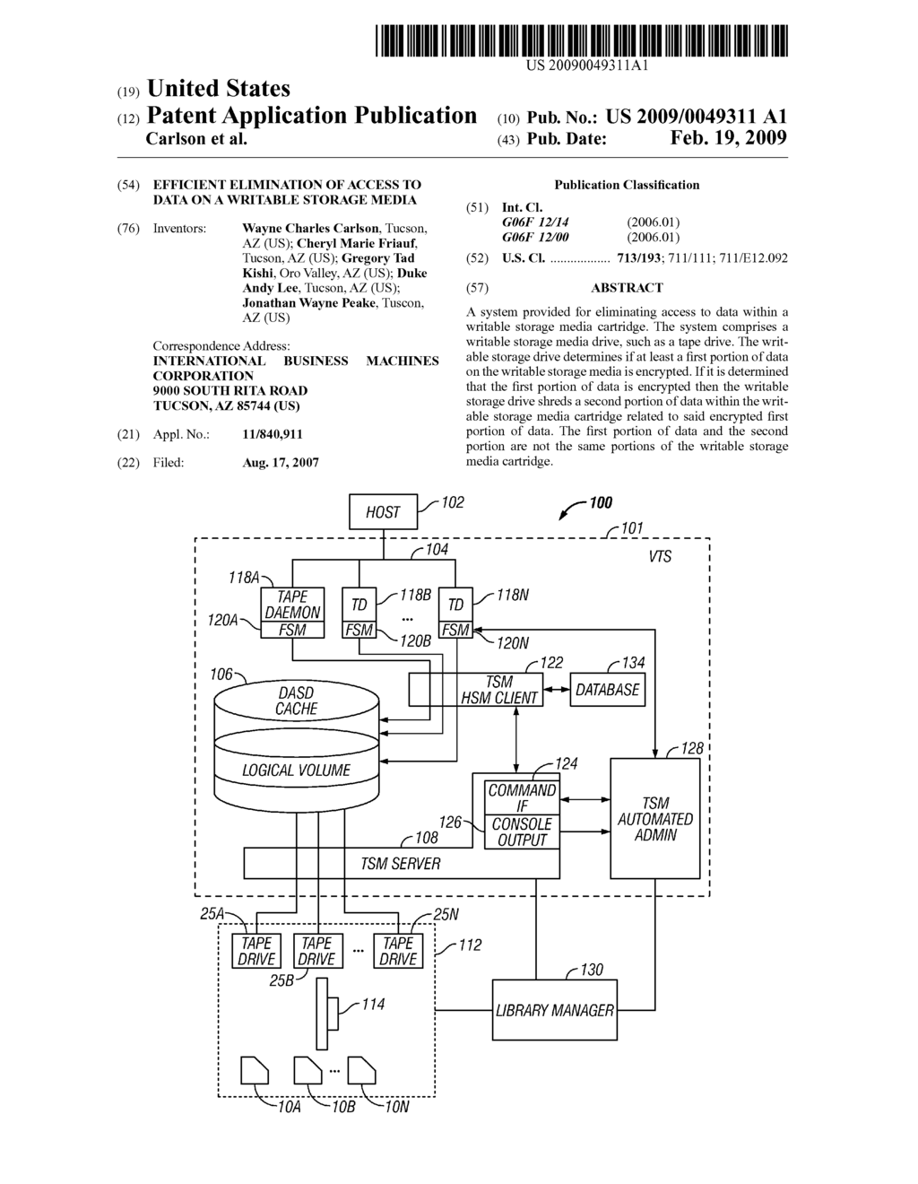 Efficient Elimination of Access to Data on a Writable Storage Media - diagram, schematic, and image 01