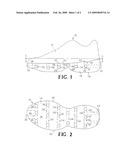 Air-cooled footwear diagram and image