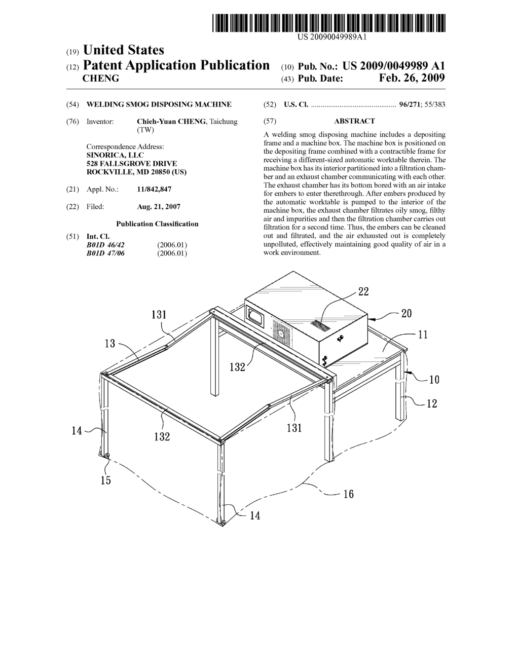 WELDING SMOG DISPOSING MACHINE - diagram, schematic, and image 01