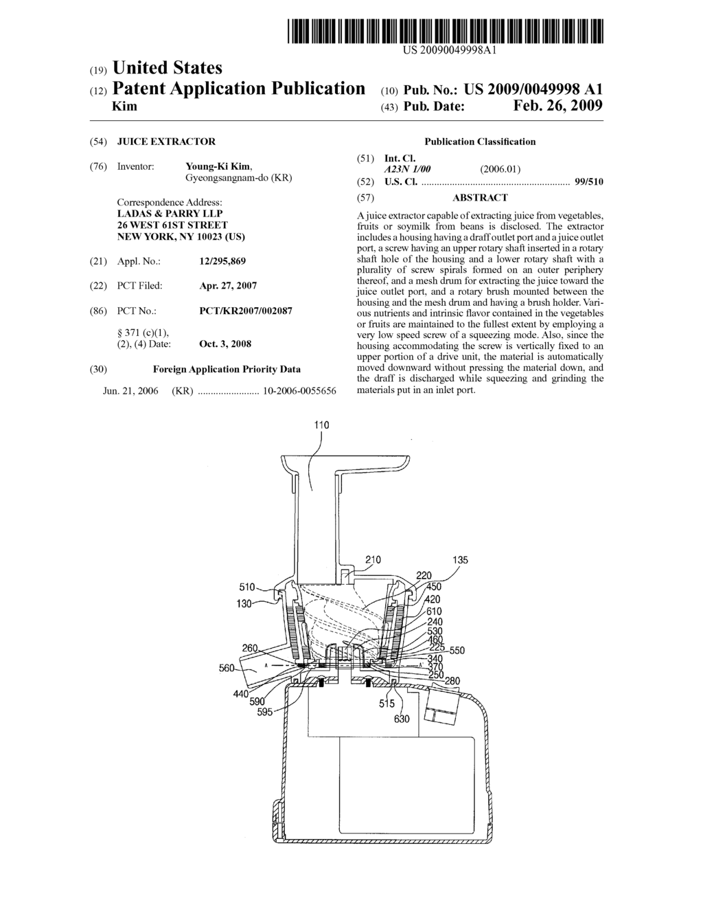 Juice Extractor - diagram, schematic, and image 01