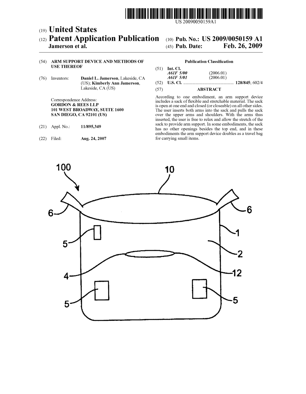 Arm support device and methods of use thereof - diagram, schematic, and image 01