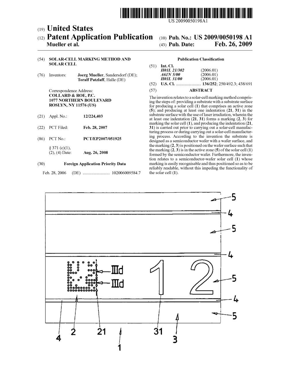 Solar-Cell Marking Method and Solar Cell - diagram, schematic, and image 01