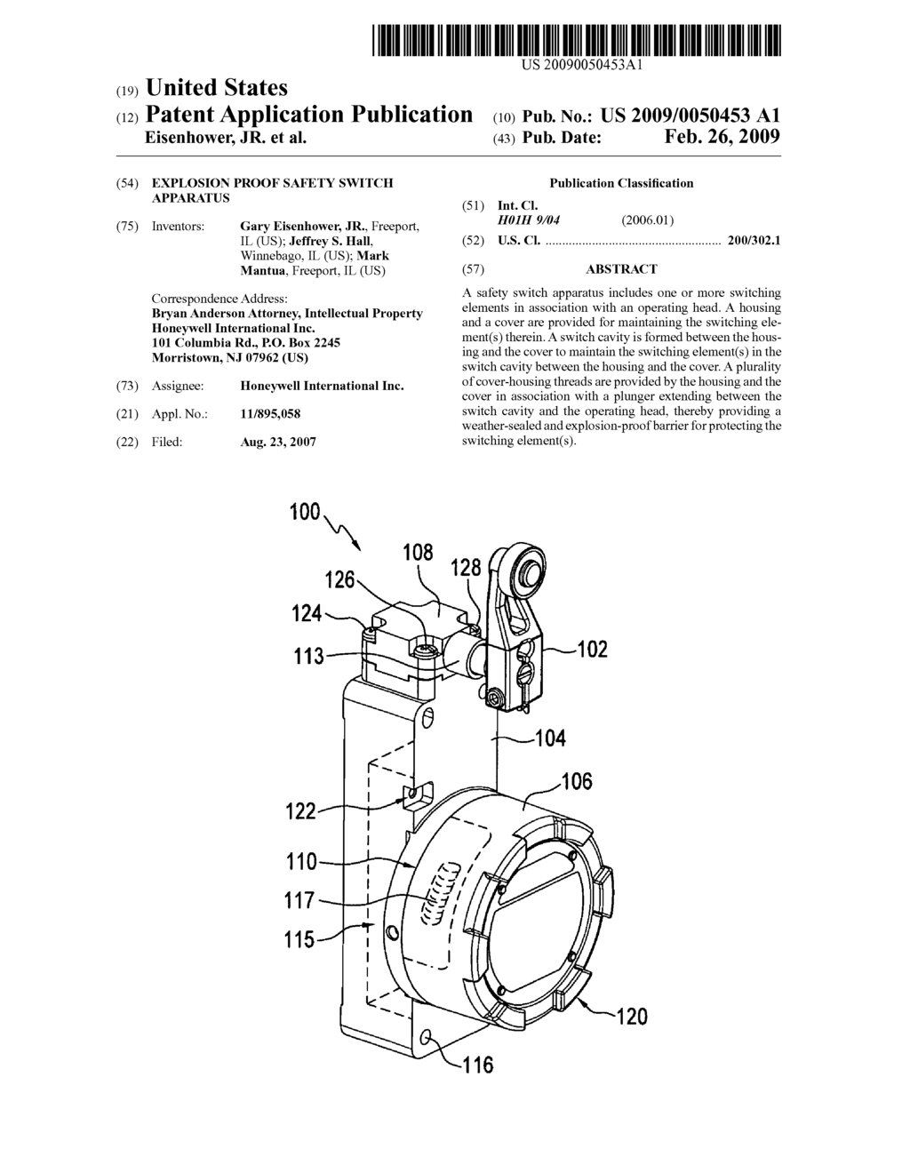 Explosion proof safety switch apparatus - diagram, schematic, and image 01