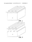 FEATURE FORMED BENEATH AN EXISTING MATERIAL DURING FABRICATION OF A SEMICONDUCTOR DEVICE AND ELECTRONIC SYSTEMS COMPRISING THE SEMICONDUCTOR DEVICE diagram and image