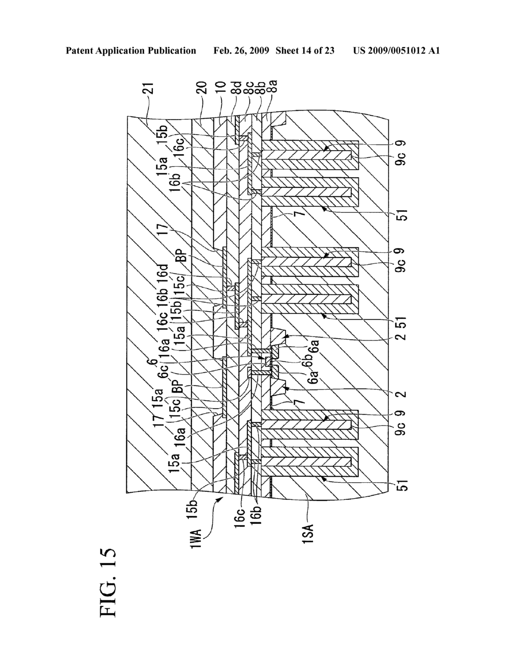 Through-hole interconnection structure for semiconductor wafer - diagram, schematic, and image 15