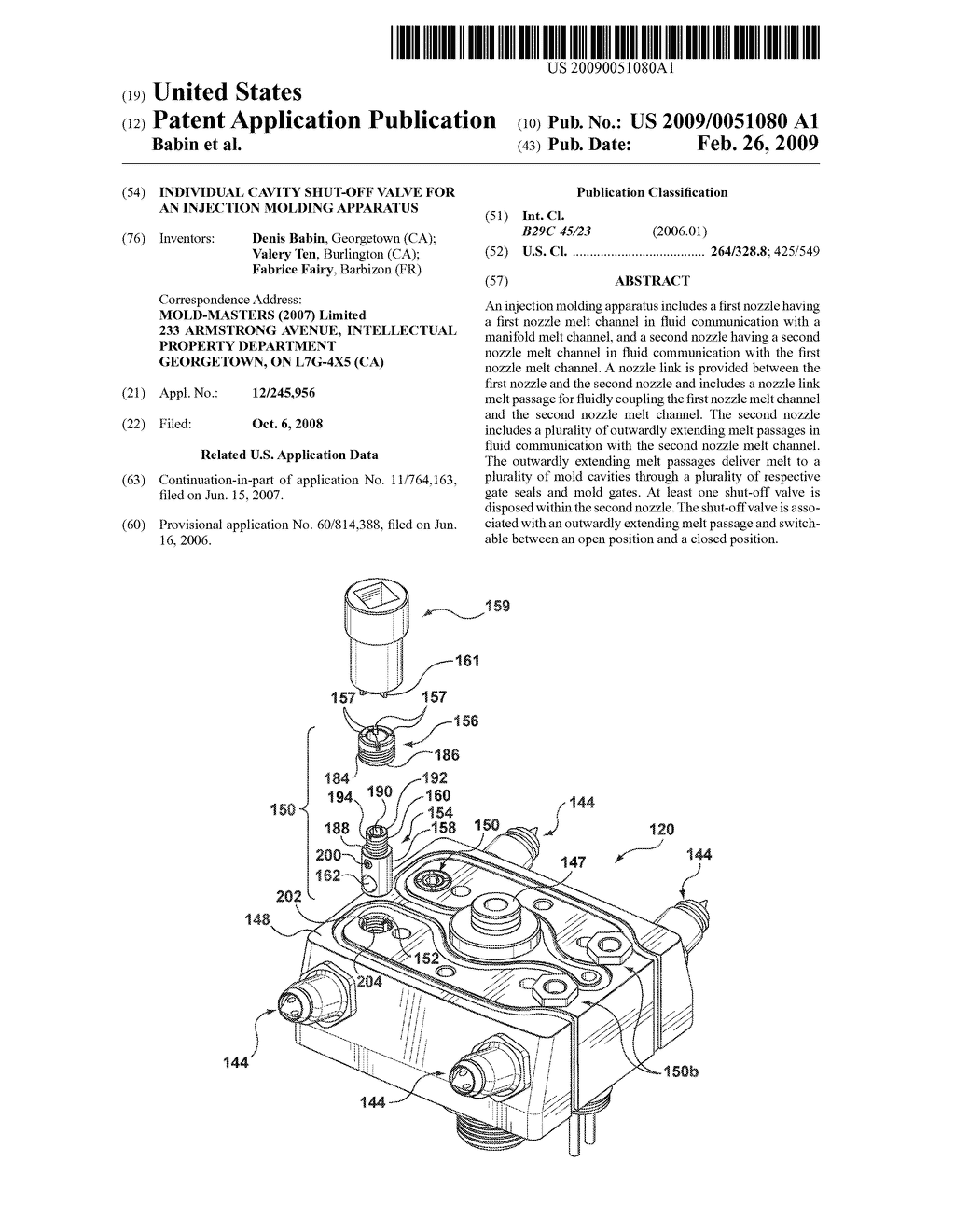 Individual Cavity Shut-Off Valve For An Injection Molding Apparatus - diagram, schematic, and image 01