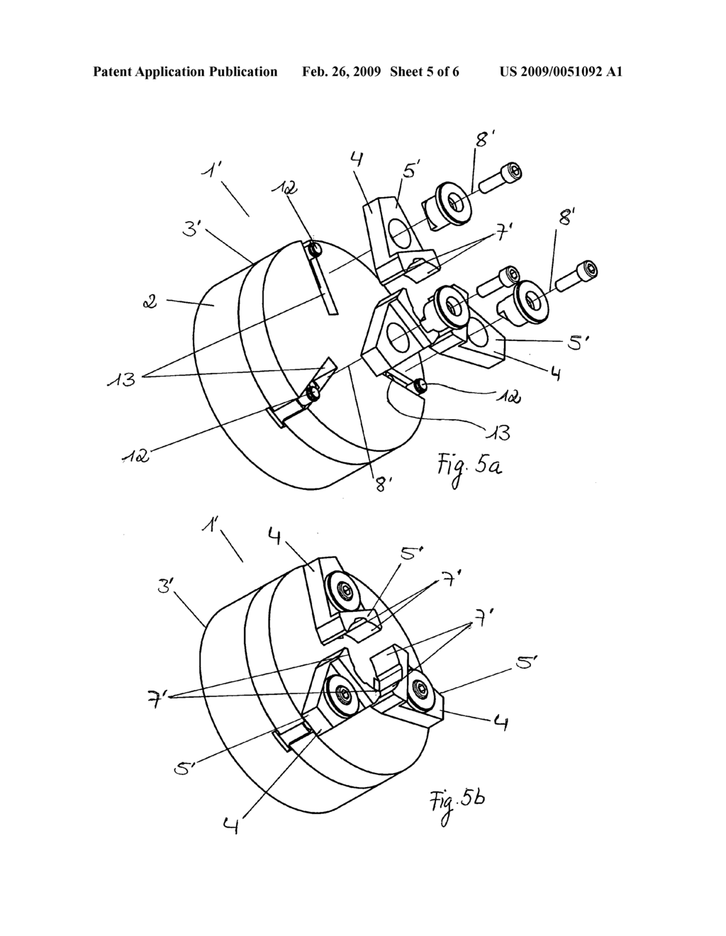 Clamping head provided with floating clamping jaws - diagram, schematic, and image 06