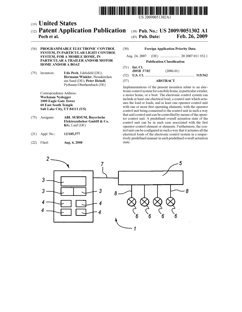 PROGRAMMABLE ELECTRONIC CONTROL SYSTEM, IN PARTICULAR LIGHT CONTROL SYSTEM, FOR A MOBILE HOME, IN PARTICULAR A TRAILER AND/OR MOTOR HOME AND/OR A BOAT - diagram, schematic, and image 01