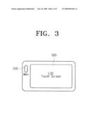 METHOD OF PROVIDING MENU USING TOUCHSCREEN AND MULTIMEDIA APPARATUS APPLYING THE SAME diagram and image