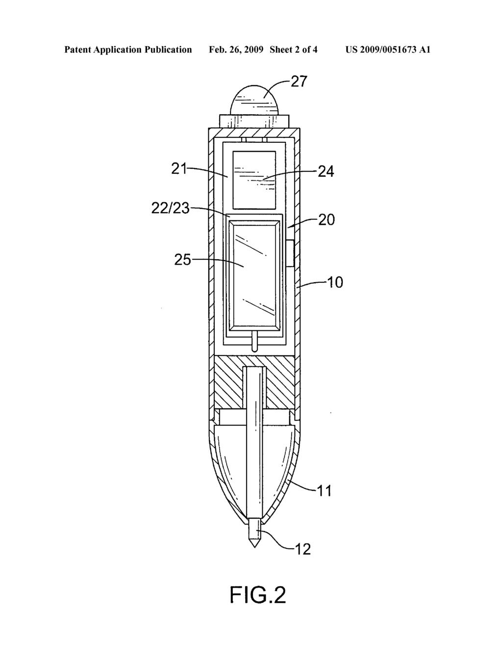 Wireless digital data storage device mounted in a pen shaped housing - diagram, schematic, and image 03