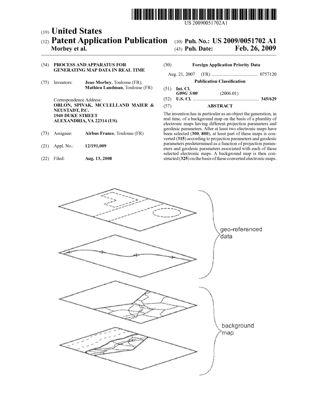 PROCESS AND APPARATUS FOR GENERATING MAP DATA IN REAL TIME - diagram, schematic, and image 01