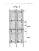 Active matrix type liquid crystal display device having a common line in every other pixel region diagram and image