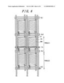 Active matrix type liquid crystal display device having a common line in every other pixel region diagram and image