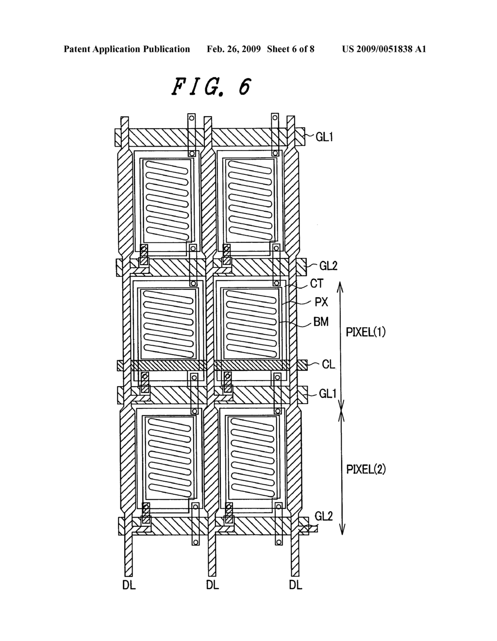 Active matrix type liquid crystal display device having a common line in every other pixel region - diagram, schematic, and image 07