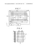 Active matrix type liquid crystal display device having a common line in every other pixel region diagram and image