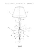 ROTATING STRUCTURE FOR FOLDING SUPPORTS OF A LAMP diagram and image