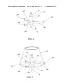 ROTATING STRUCTURE FOR FOLDING SUPPORTS OF A LAMP diagram and image