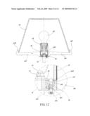 ROTATING STRUCTURE FOR FOLDING SUPPORTS OF A LAMP diagram and image