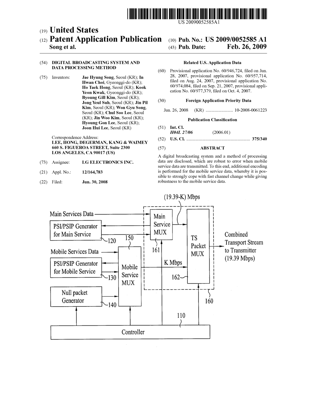 DIGITAL BROADCASTING SYSTEM AND DATA PROCESSING METHOD - diagram, schematic, and image 01