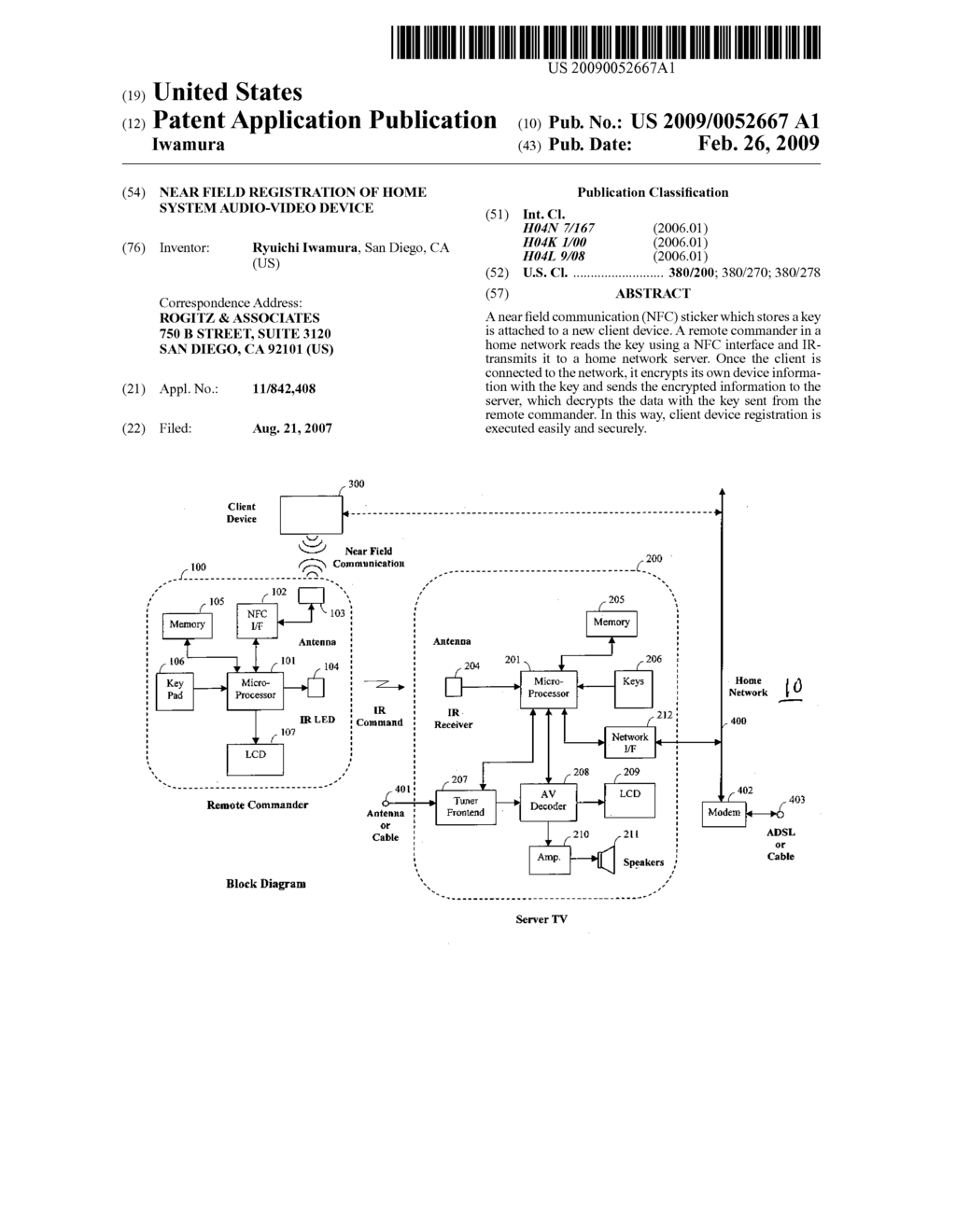 NEAR FIELD REGISTRATION OF HOME SYSTEM AUDIO-VIDEO DEVICE - diagram, schematic, and image 01