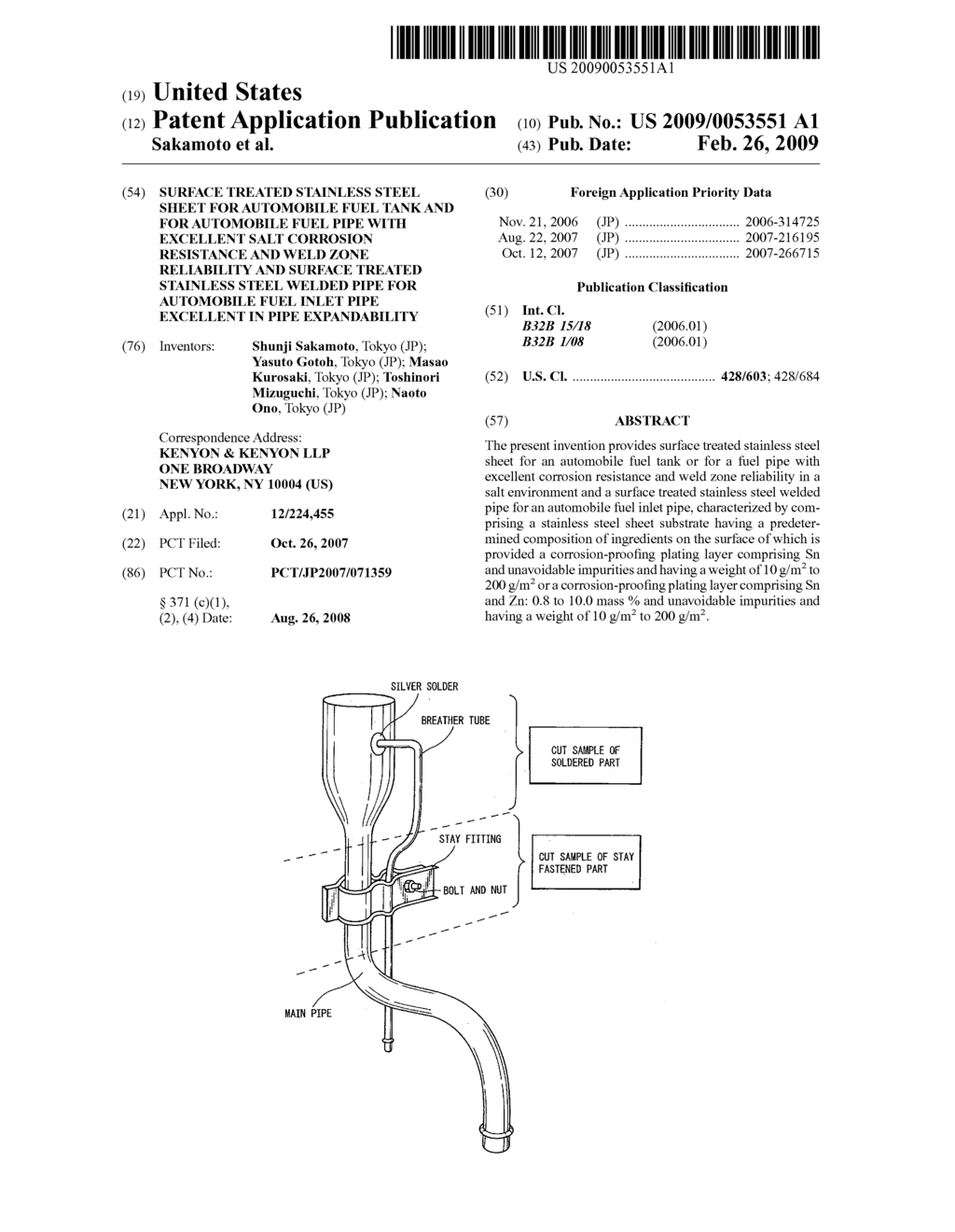 Surface Treated Stainless Steel Sheet for Automobile Fuel Tank and for Automobile Fuel Pipe with Excellent Salt Corrosion Resistance and Weld Zone Reliability and Surface Treated Stainless Steel Welded Pipe for Automobile Fuel Inlet Pipe Excellent in Pipe Expandability - diagram, schematic, and image 01