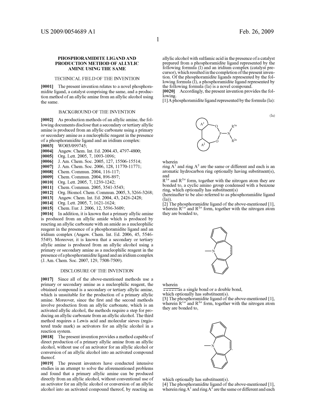 PHOSPHORAMIDITE LIGAND AND PRODUCTION METHOD OF ALLYLIC AMINE USING THE SAME - diagram, schematic, and image 02