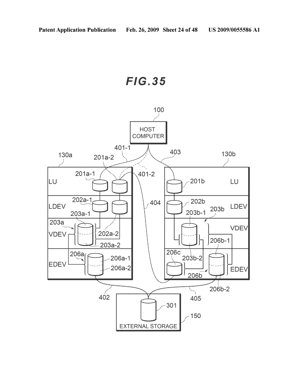 COMPUTER SYSTEM HAVING AN EXPANSION DEVICE FOR VIRTUALIZING A MIGRATION SOURCE LOGICAL UNIT - diagram, schematic, and image 25