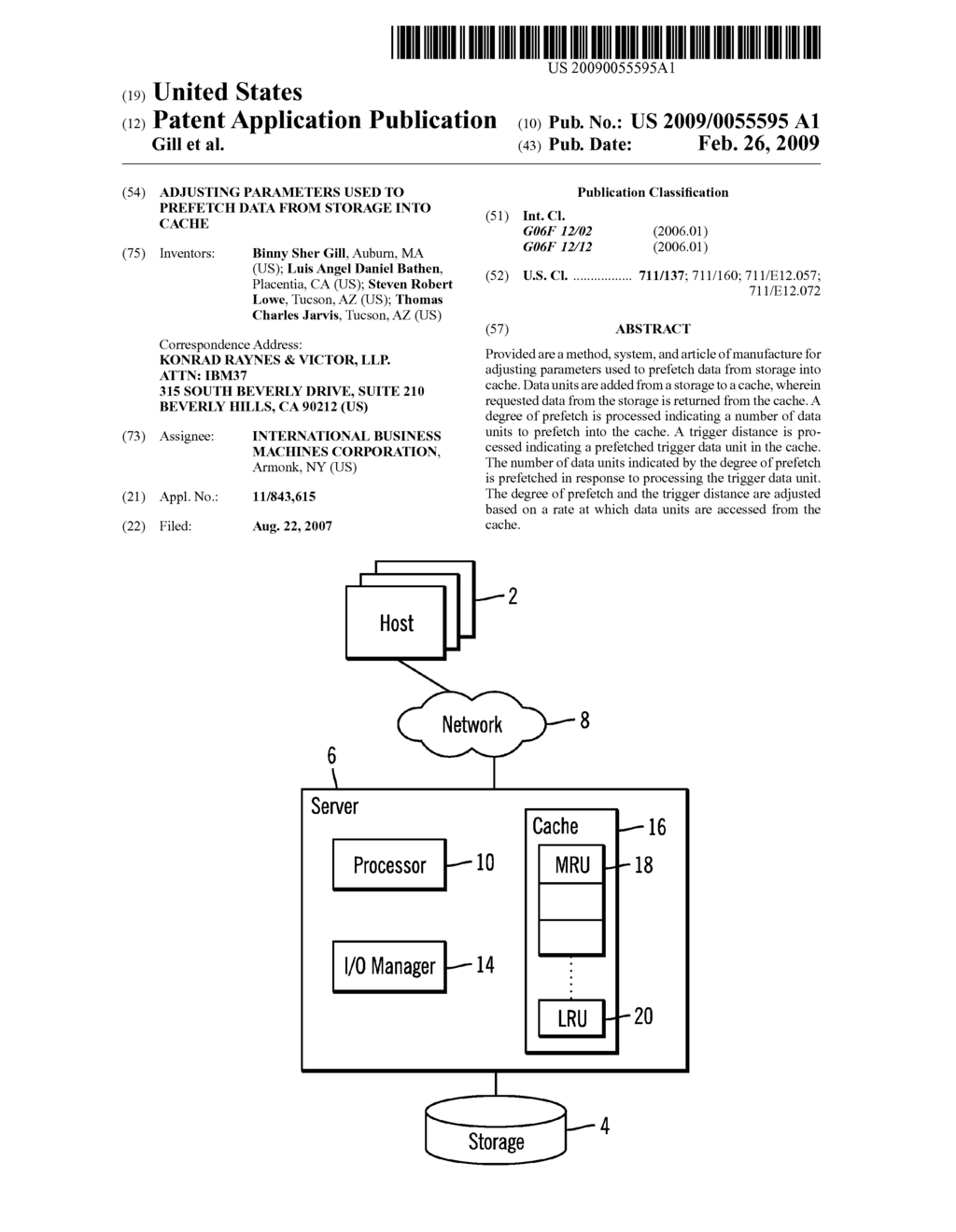 ADJUSTING PARAMETERS USED TO PREFETCH DATA FROM STORAGE INTO CACHE - diagram, schematic, and image 01