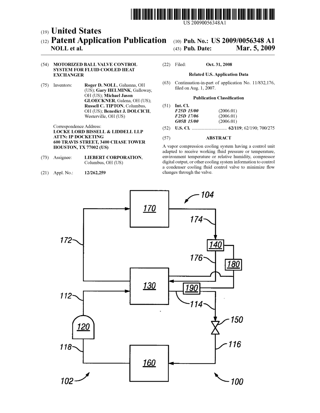 MOTORIZED BALL VALVE CONTROL SYSTEM FOR FLUID COOLED HEAT EXCHANGER - diagram, schematic, and image 01