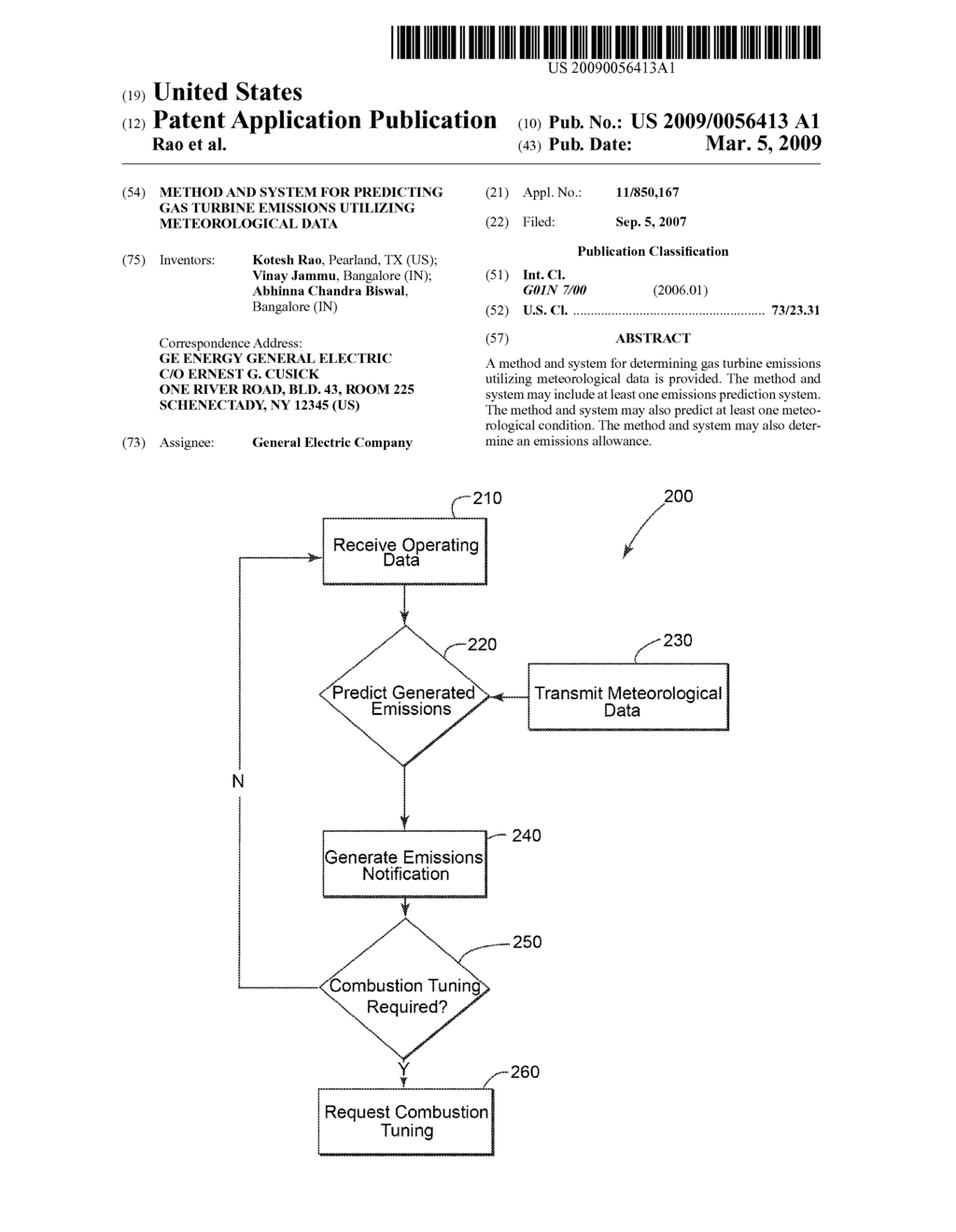  Method And System For Predicting Gas Turbine Emissions Utilizing Meteorological Data - diagram, schematic, and image 01