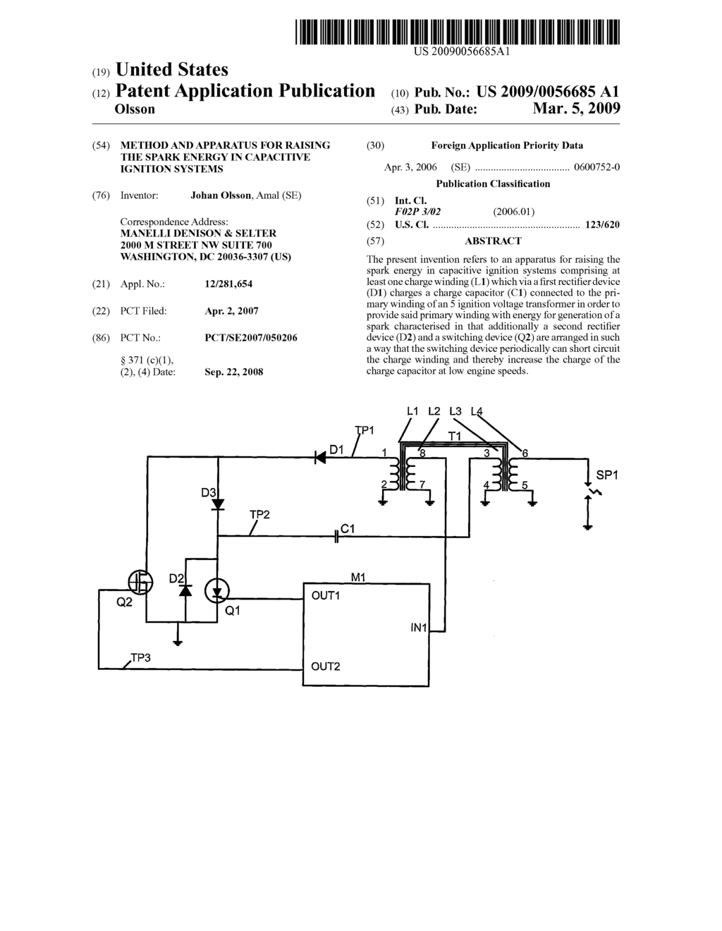 METHOD AND APPARATUS FOR RAISING THE SPARK ENERGY IN CAPACITIVE IGNITION SYSTEMS - diagram, schematic, and image 01