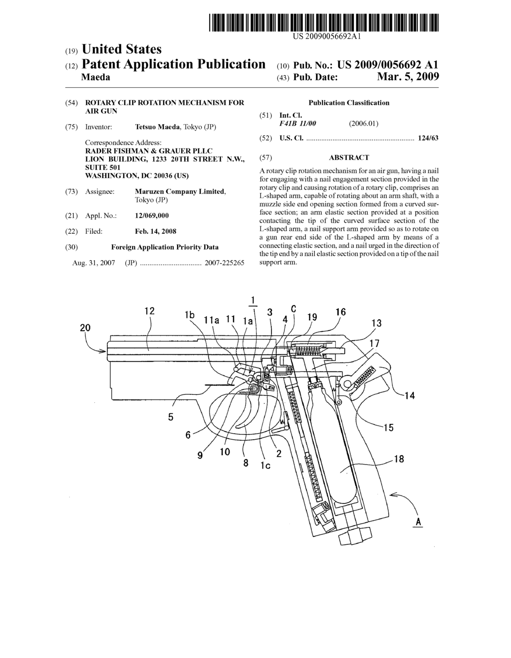 Rotary clip rotation mechanism for air gun - diagram, schematic, and image 01