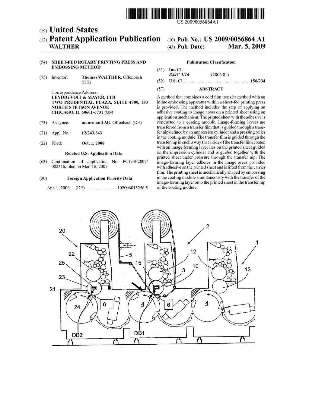 SHEET-FED ROTARY PRINTING PRESS AND EMBOSSING METHOD - diagram, schematic, and image 01