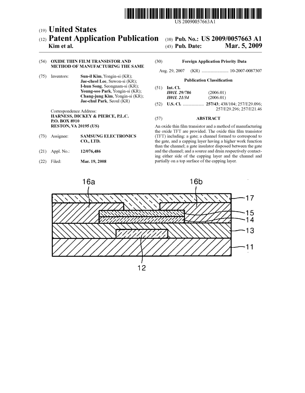 Oxide thin film transistor and method of manufacturing the same - diagram, schematic, and image 01