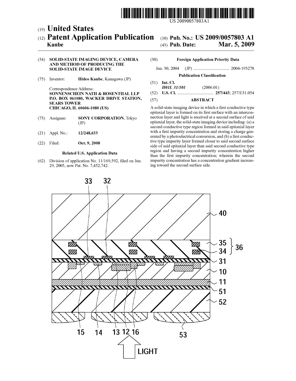 SOLID-STATE IMAGING DEVICE, CAMERA AND METHOD OF PRODUCING THE SOLID-STATE IMAGE DEVICE - diagram, schematic, and image 01