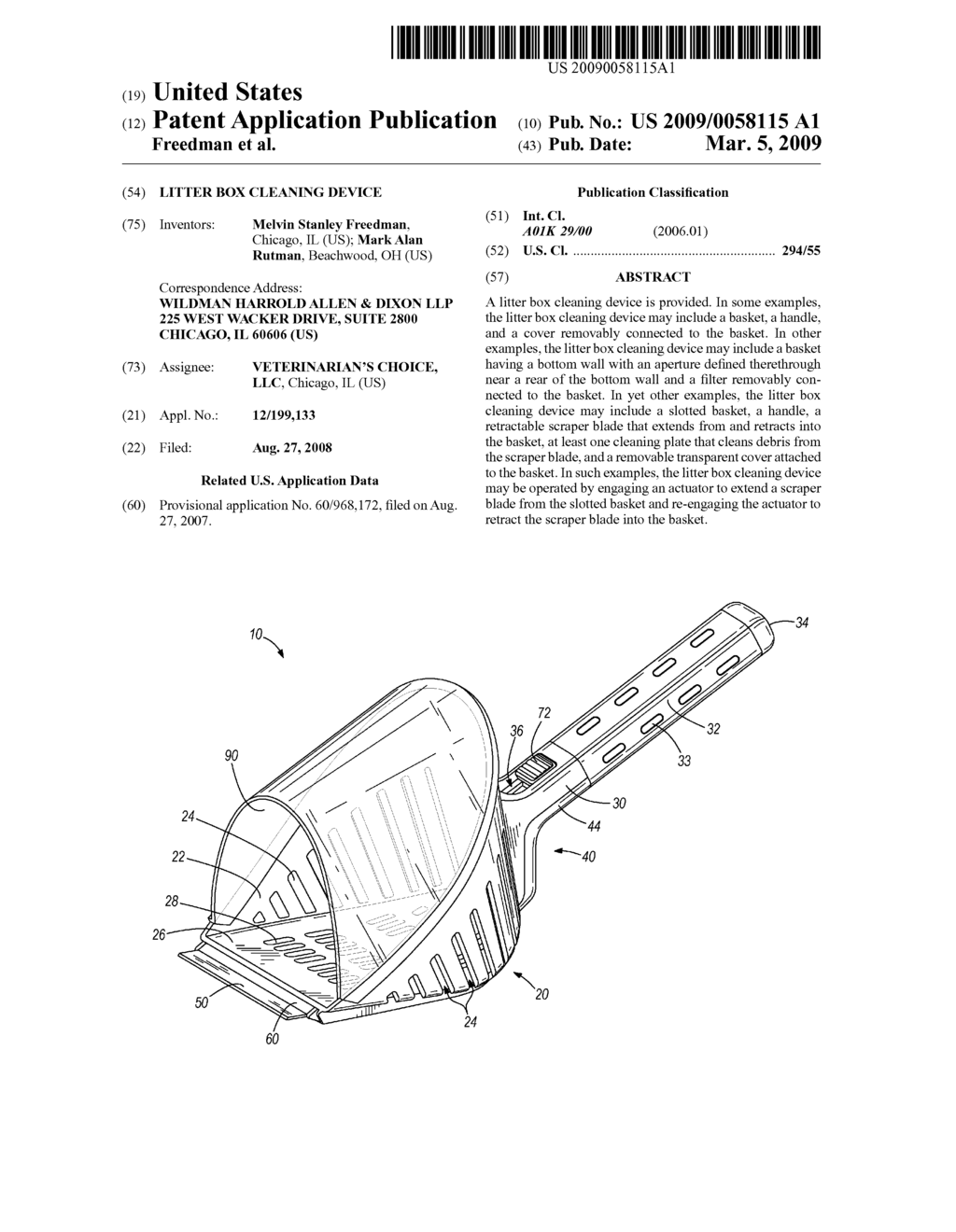 LITTER BOX CLEANING DEVICE - diagram, schematic, and image 01