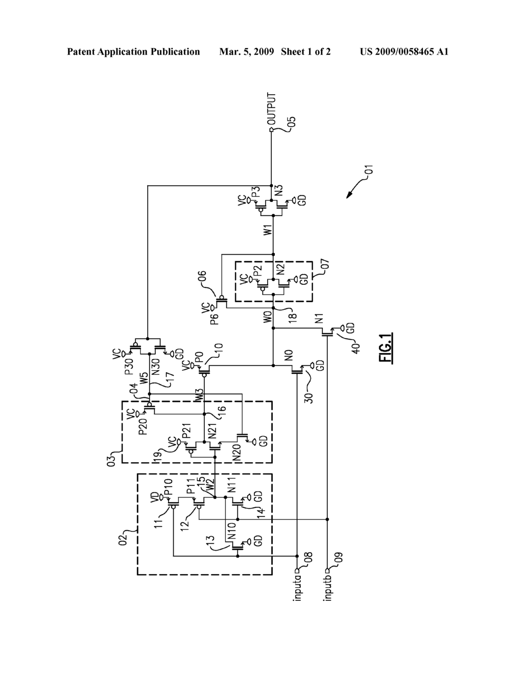 Circuit Combining Level Shift Function with Gated Reset - diagram, schematic, and image 02