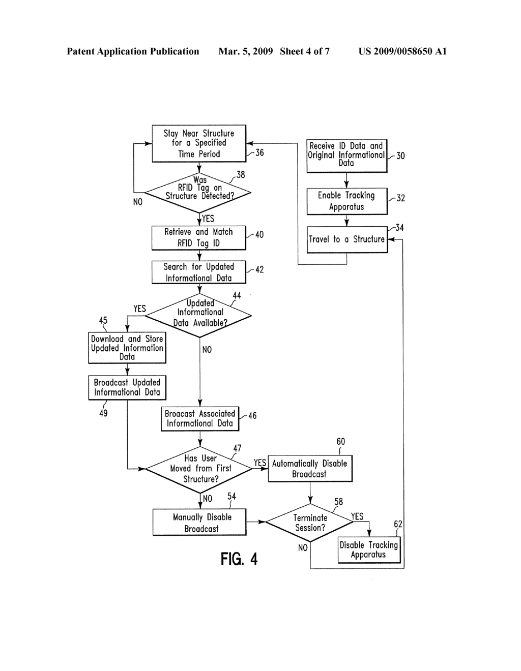 METHOD AND SYSTEM FOR RETRIEVING AND BROADCASTING UPDATED INFORMATIONAL DATA BASED ON LOCATION - diagram, schematic, and image 05